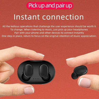 Fone de Ouvido Sem Fio A6S TWS DAMORE – Earbuds Esportivos Bluetooth 5.3, Ajuste Ergonômico com Microfone e Resistência à Água para Treinos e Uso Diário