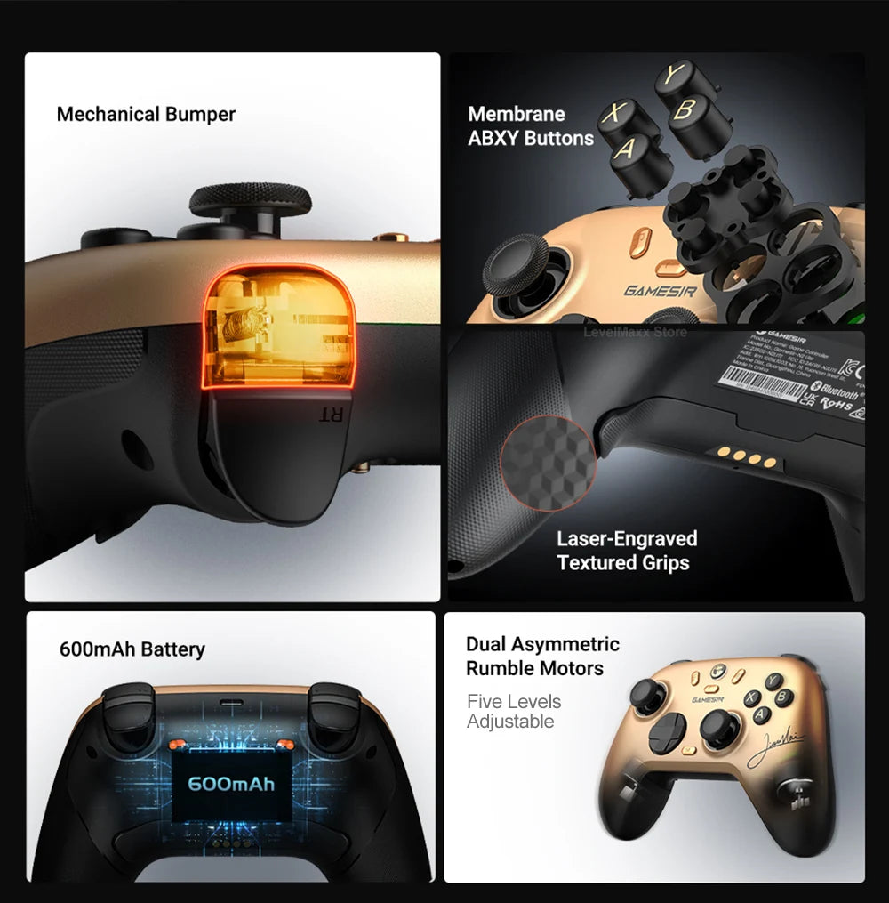 Controle Gamer GameSir Nova 2 Lite Champion Edition Sem Fio 1000Hz Hall Effect