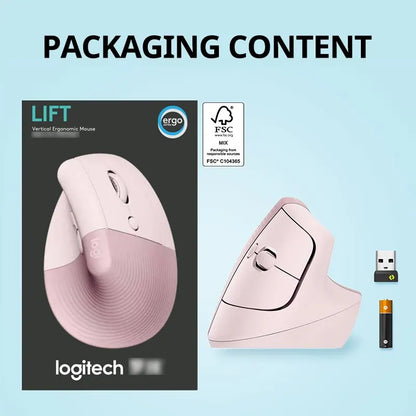 Mouse Vertical Ergonômico Logitech Lift Sem Fio Bluetooth com 4.000 DPI