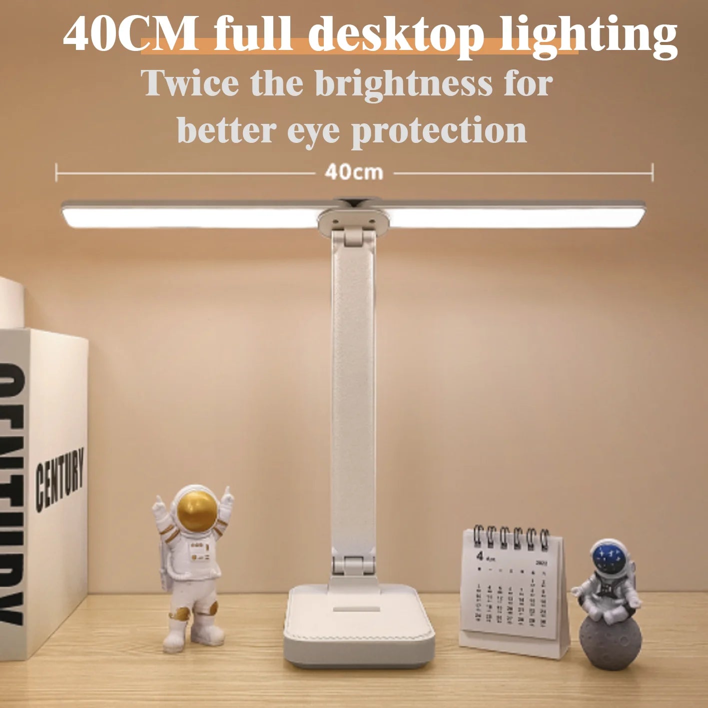 Luminária de Mesa LED Articulada – Touch Screen, 3 Tons de Luz e Bateria Recarregável
