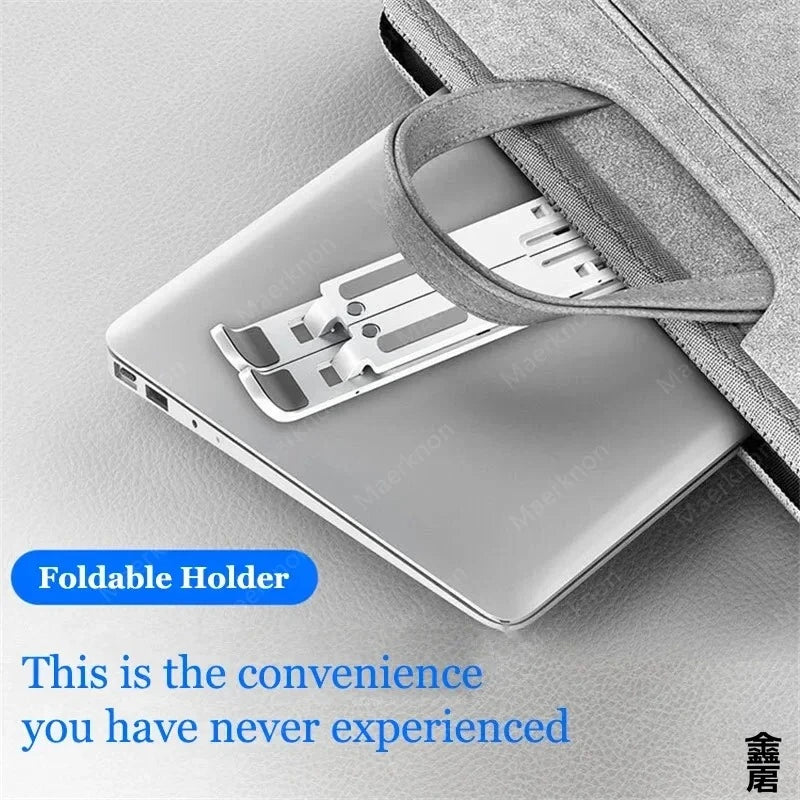 Suporte para Notebook e Tablet Portátil Dobrável – Base Ergonômica com Ajuste de Altura de 7 Níveis e Dissipação de Calor