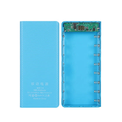Case Power Bank DIY kebidumei C18 para 8 Baterias 18650 com Display LCD e Lanterna LED