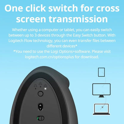 Mouse Vertical Ergonômico Logitech Lift Sem Fio Bluetooth com 4.000 DPI