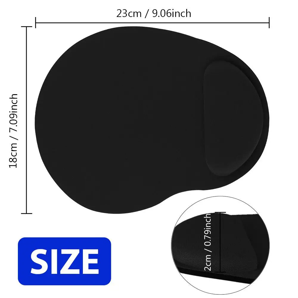 Mousepad ergonômico com apoio de pulso, confortável e antiderrapante, para PC e laptop.