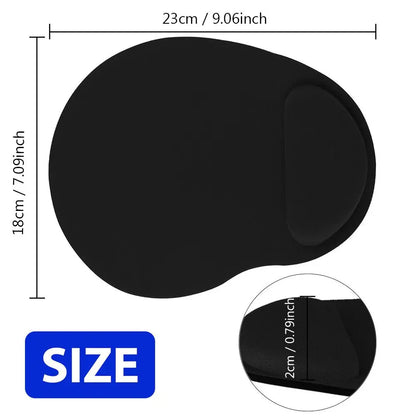 Mousepad ergonômico com apoio de pulso, confortável e antiderrapante, para PC e laptop.