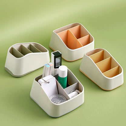 Organizador de Controle Remoto e Mesa com 4 Divisórias – Suporte Trapezoidal para Casa e Escritório