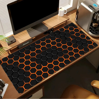 Desk Mat Gamer Gradiente Neon XXL – Mouse Pad Speed com Borda Costurada