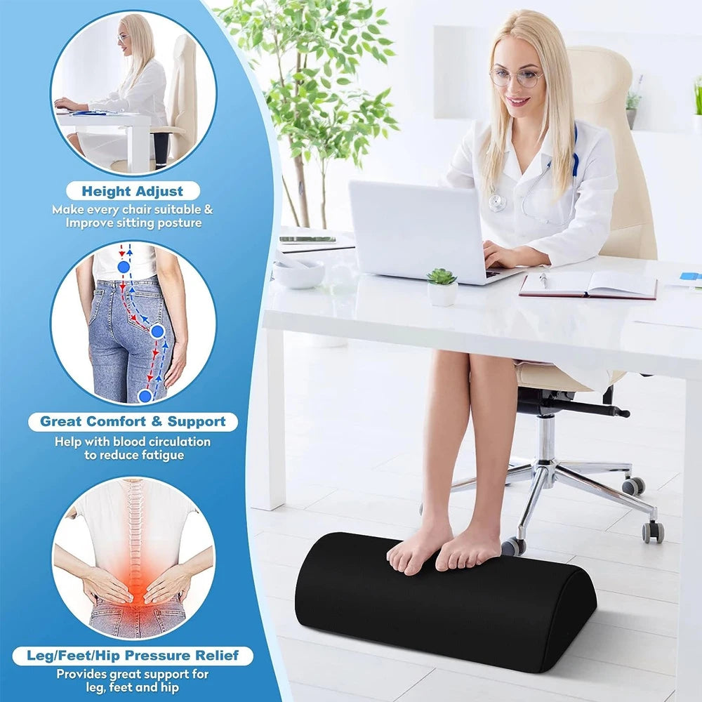1 unidade de apoio para os pés em espuma viscoelástica para escritório e para elevar as pernas sob a mesa, ideal para jogos e escritório em casa.