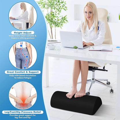 1 unidade de apoio para os pés em espuma viscoelástica para escritório e para elevar as pernas sob a mesa, ideal para jogos e escritório em casa.
