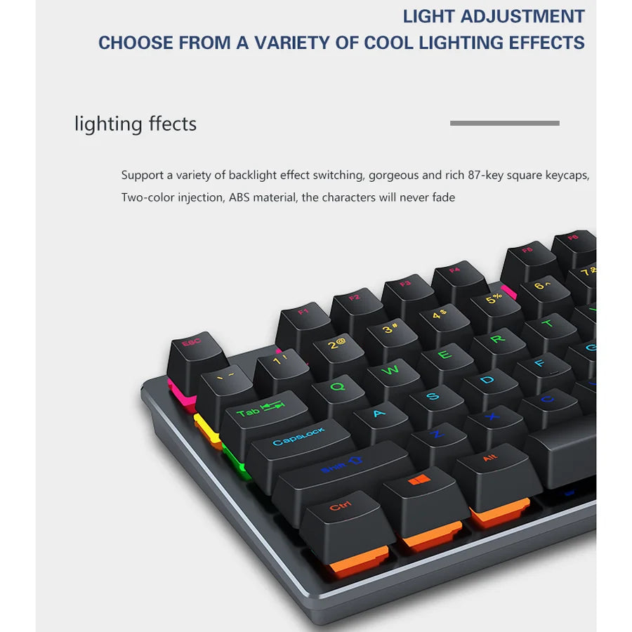 AyeBeau — Teclado Mecânico Gamer RGB 87 Teclas