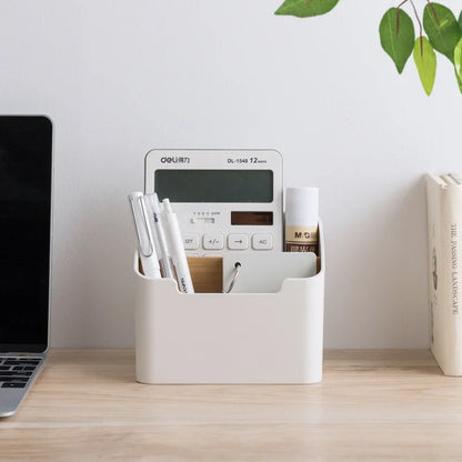 Organizador de Mesa Multifuncional com Divisórias – Porta Controle Remoto, Maquiagem e Lenços