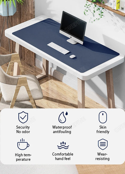Mousepad grande para escritório, protetor de mesa em couro PU impermeável, ideal para teclado, jogos e acessórios de PC.