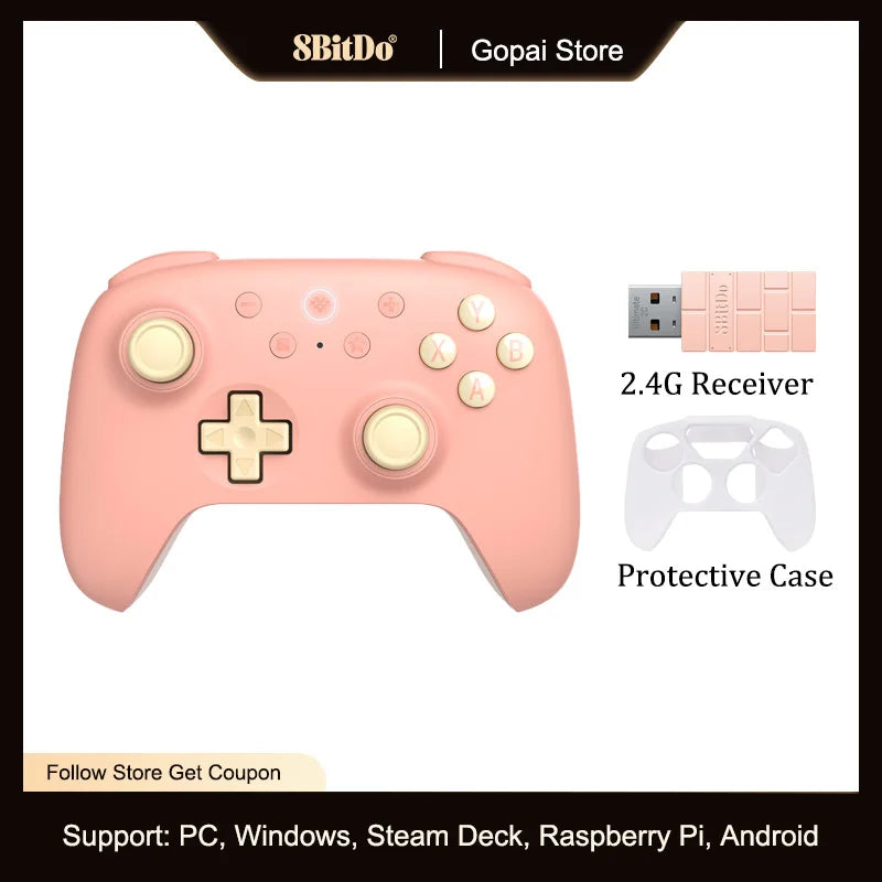 Controle Gamer 8BitDo Ultimate 2C Sem Fio 2.4G com Hall Effect para PC