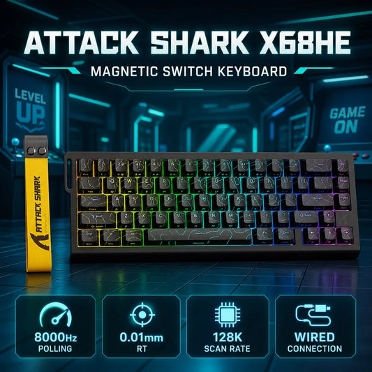 Attack Shark X68HE — Teclado Gamer Magnético 8000Hz