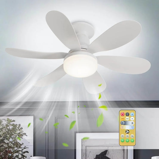 Lâmpada Ventilador de Teto LED 40W Bivolt E27 Dimerizável com Controle Remoto