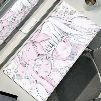 Mouse Pad Gamer Kawaii Anime Angel Girls XXL – Base Antiderrapante Rosa