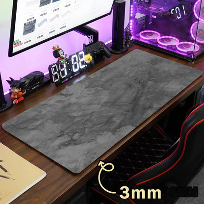 Mouse Pad Desk Mat Minimalista Cinza XXL – Superfície Control e Costura Reforçada