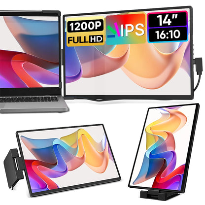 Monitor Portátil Gamer Dopesplay 14" IPS Full HD – Segunda Tela 1200P HDR10, Conexão Inteligente Tipo-C Plug & Play, Proporção 16:10 e Tela Fosca para Notebook, Xbox, PS5 e Switch