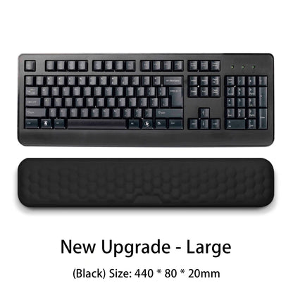 Apoio de pulso para teclado e mouse em espuma viscoelástica, suporte ergonômico para as mãos, ideal para notebooks e laptops.