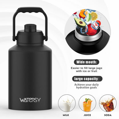 Garrafa Térmica Watersy em Inox 304 de Alta Capacidade com Alça de Alta Carga (64oz / 87oz / 128oz)
