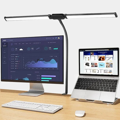 Luminária de Mesa LED DBF com Haste Flexível Gooseneck, CRI 90 e Controle Térmico/Luminoso (Single/Double Head)