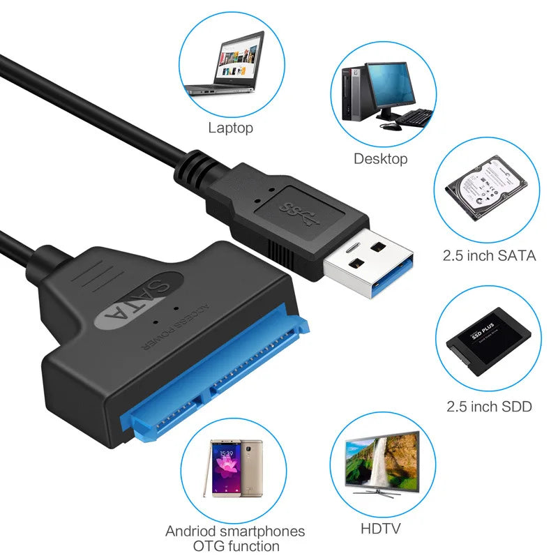 SATA para USB 3.0 — Cabo Adaptador