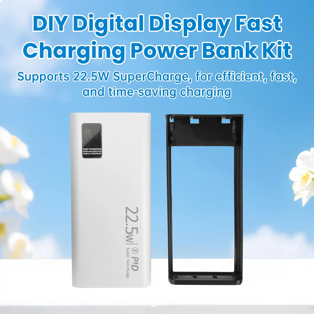 Kit Power Bank DIY diymore 20000mAh 22.5W com Display Digital para 2x Células 1260110