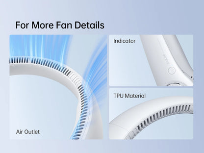 Ventilador de Pescoço Portátil JISULIFE FA14 4000mAh Sem Pás Recarregável USB-C