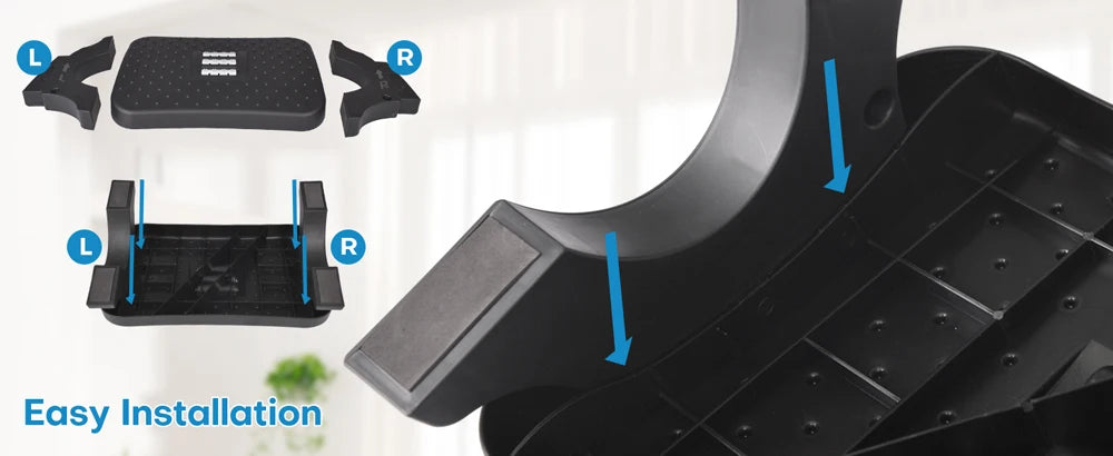 Apoio de Pés Ergonômico de Alta Resistência – Suporte de Mesa com Rolos de Massagem (Suporta até 54 kg)