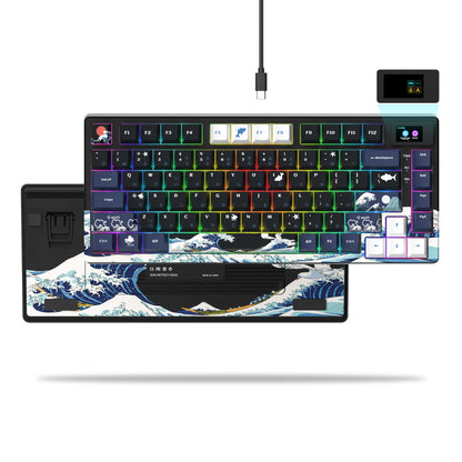 Teclado Mecânico Gamer Womier 75% – Tela OLED Integrada, Layout Gasket Mounted, Keycaps PBT Pudding, RGB Backlit e Switch Full Hot-Swappable