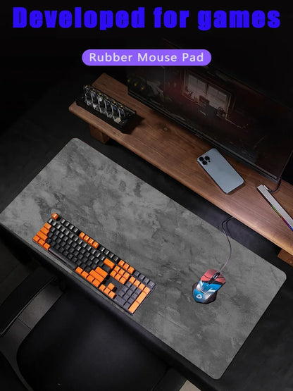 Mouse Pad Desk Mat Minimalista Cinza XXL – Superfície Control e Costura Reforçada