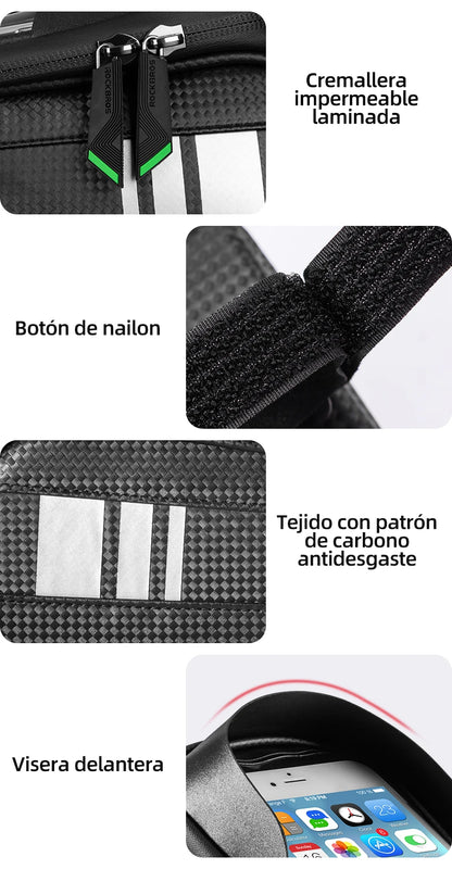 Bolsa de Quadro para Bicicleta ROCKBROS Impermeável com Suporte de Celular