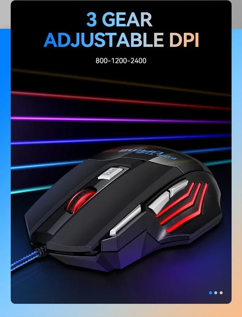 Mouse Gamer RGB 5500 DPI — 7 Botões