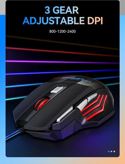 Mouse Gamer RGB 5500 DPI — 7 Botões