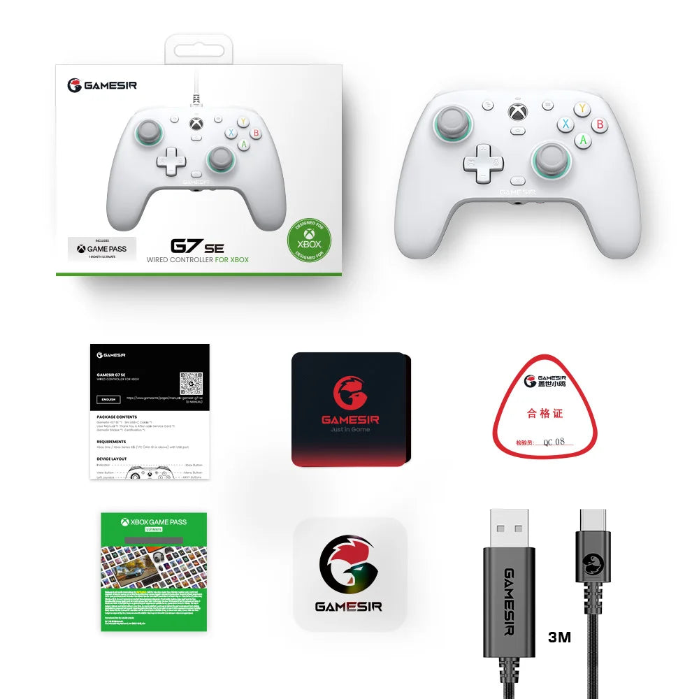 Controle Gamer GameSir G7 SE com Hall Effect para Xbox e PC, USB-C 3 m