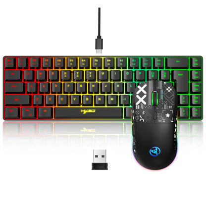 HXSJ V200 + T90 — Combo Teclado 68 Teclas e Mouse Gamer