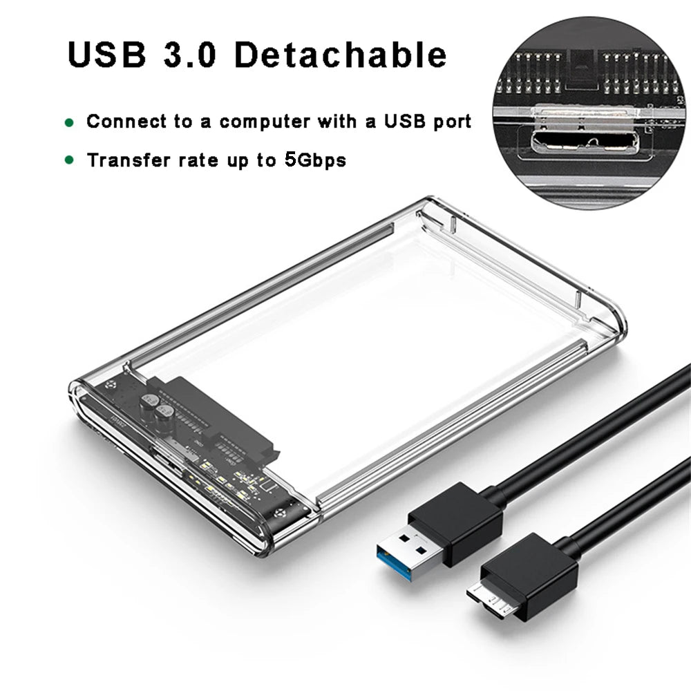 Case SATA 2,5″ Transparente USB 3.0/Type-C