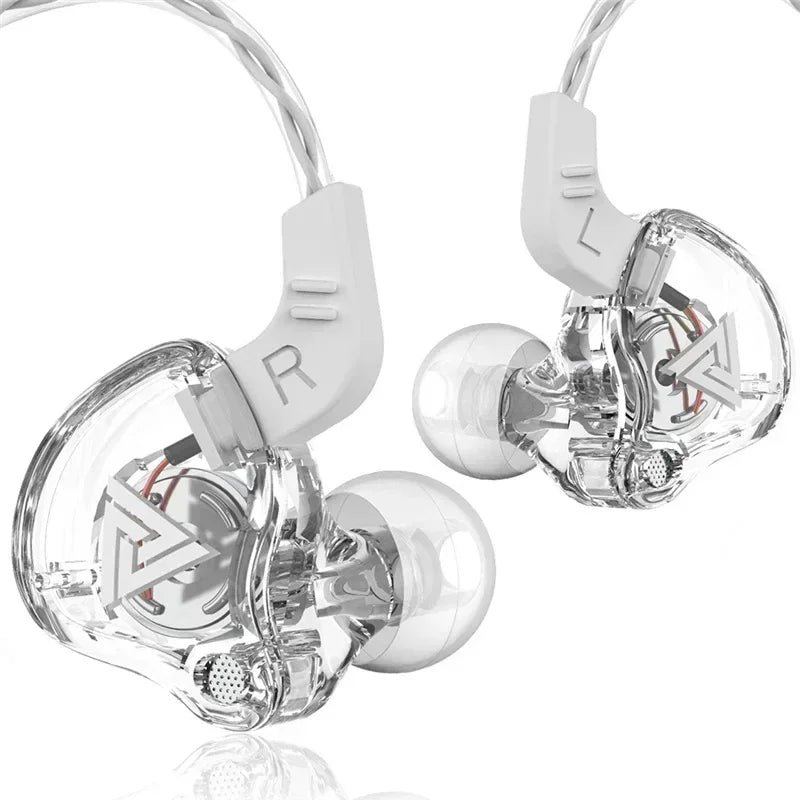 Fone de Ouvido Retorno de Palco In-Ear QKZ AK6 – Driver Dinâmico de 10mm, Cabo TPE com Microfone e Conexão P2 de 3.5mm para Monitoramento e Uso Diário