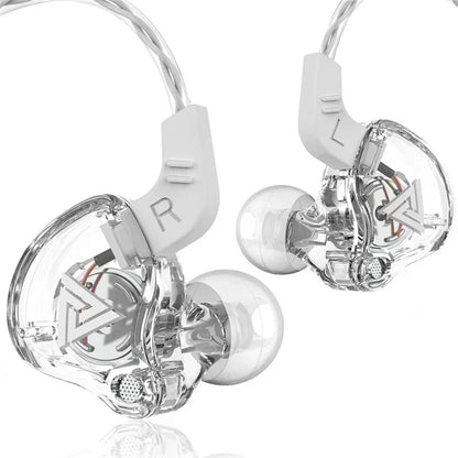 Fone de Ouvido Retorno de Palco In-Ear QKZ AK6 – Driver Dinâmico de 10mm, Cabo TPE com Microfone e Conexão P2 de 3.5mm para Monitoramento e Uso Diário