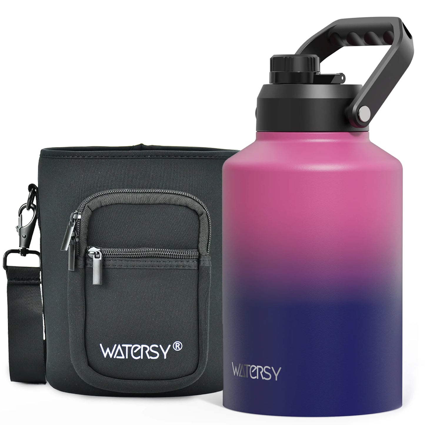 Garrafa Térmica Industrial Watersy em Inox 304 com Isolamento Multicamadas e Bolsa Tática (1.8L / 2.5L / 3.7L)