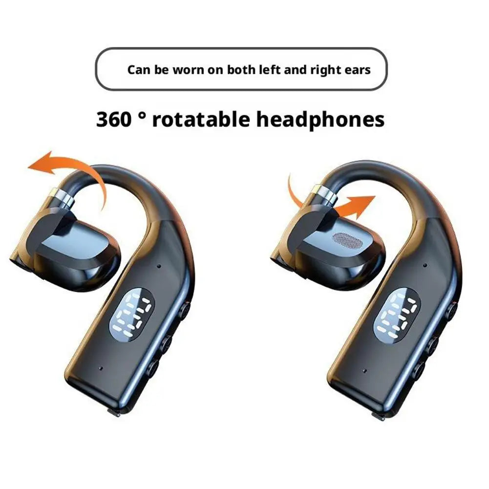 Fone de Ouvido Bluetooth 5.4 com Gancho Espetacular – Headset Esportivo e Empresarial de Alta Fidelidade