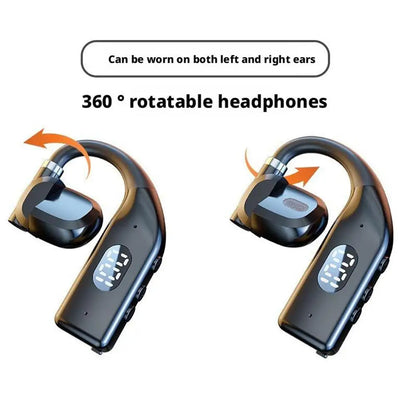 Fone de Ouvido Bluetooth 5.4 com Gancho Espetacular – Headset Esportivo e Empresarial de Alta Fidelidade