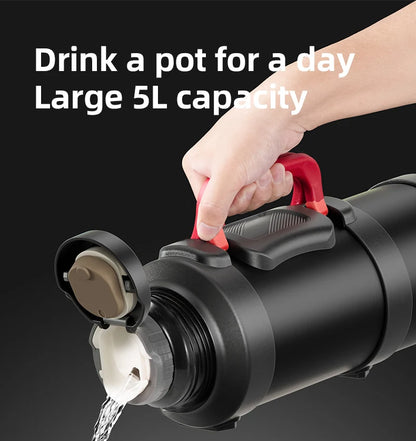 Garrafa Térmica Industrial em Aço Inox 304 com Alça Ergonômica e Base de Silicone (1.7L / 2.