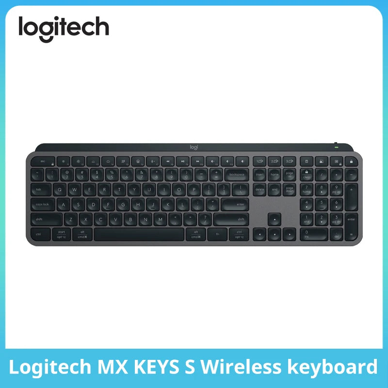 Teclado Sem Fio Logitech MX Keys S Bluetooth com Retroiluminação e Logi Bolt