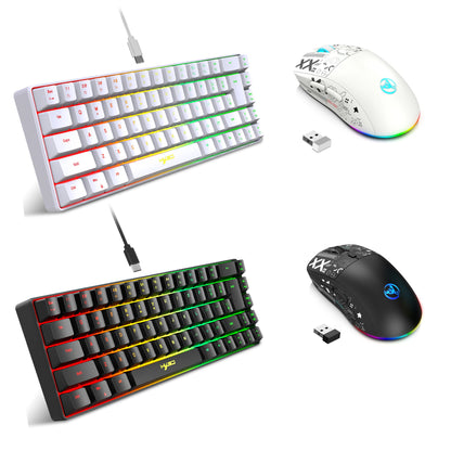 HXSJ V200 + T90 — Combo Teclado 68 Teclas e Mouse Gamer