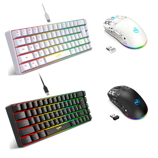 HXSJ V200 + T90 — Combo Teclado 68 Teclas e Mouse Gamer