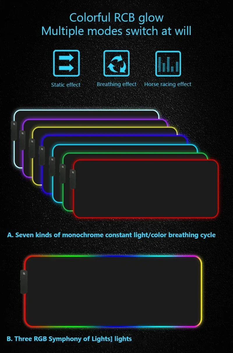 Desk Mat RGB 900 × 400 mm — Mouse Pad Gamer XXL