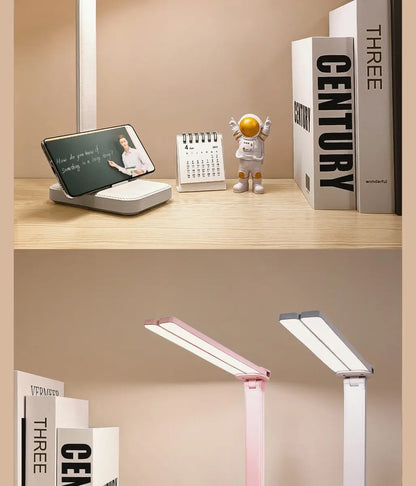 Luminária de Mesa LED Articulada – Touch Screen, 3 Tons de Luz e Bateria Recarregável