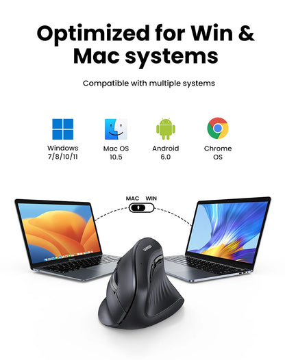 UGREEN — Mouse Vertical Ergonômico Sem Fio 4000 DPI