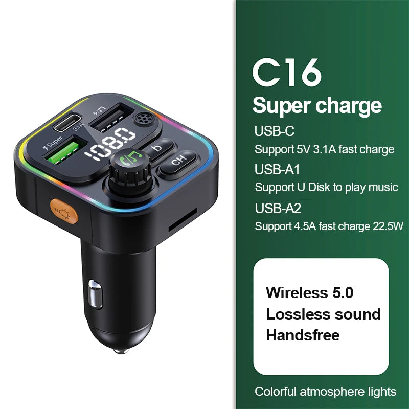 DYBO C22 — Transmissor FM Bluetooth 5.0 para Carro